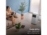 Aire acondicionado portátil - Cecotec ForceClima 7400 Soundless Touch, 7000 BTU/h, 2 velocidades, 20 m², 65 dB, Blanco