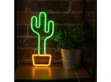Luces LED - Forever RTV100211, Neón, BAT+USB, Cactus, Orange, Green