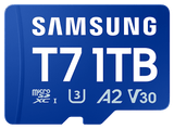 Tarjeta Micro SDXC - Samsung T7 MB-MB1T0T, 1 TB, Lectura hasta 170 MB/s, UHS Clase 3, A2, V30, Azul