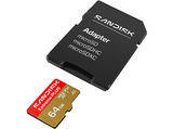 Tarjeta Micro SD - SANDISK Extreme PLUS, 64 GB, Hasta 200 MB/s de lectura, 5K y 4K UHD, V30, A2, U3, UHD-I, Adaptador SD, Oro