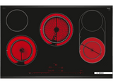 Placa vitrocerámica - Bosch PKM875DP1D, Vitrocerámica, Eléctrica, 5 zonas, 23 cm, Negro