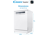 Lavavajillas - Candy Rapido' CF 5C7F1W, 15 servicios, 8 programas, Inicio Diferido, Motor Inverter, 60 cm, Conectividad Wi-Fi, Blanco