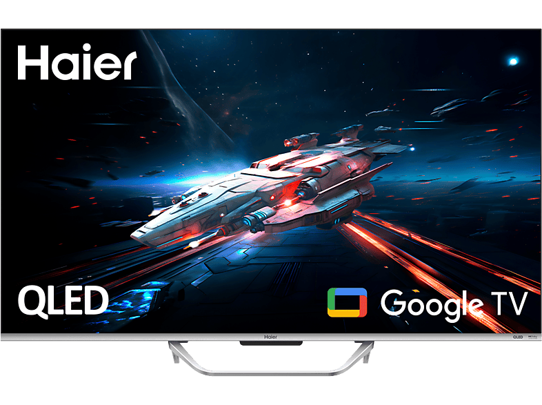 TV QLED 65 - Haier Q8 Series H65Q800UX, Smart TV (Google TV), HDR 4K, Direct LED, Dolby Atmos-Vision, Gaming 120 Hz, Negro
