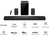 Barra de sonido - TCL Q85HE, Bluetooth, Inalámbrico, 860W, Dolby Atmos, Canal 7.1.4, Titanio oscuro