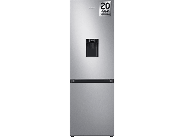 Frigorífico combi -  Samsung Smart RB34C632DSA/EF, No Frost, 185.3cm, 341l, All Around Cooling, Dispensador de agua, WiFi, Inox