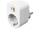 Ladrón de enchufes - Hama 00223343 Base Múltiple, Enchufe + USB-A + USB-C, 30W, Blanco
