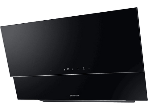 Campana decorativa - Samsung NK36C9804WB/UR, 5 velocidades, 560 m³/h, 90 cm, Cristal Negro