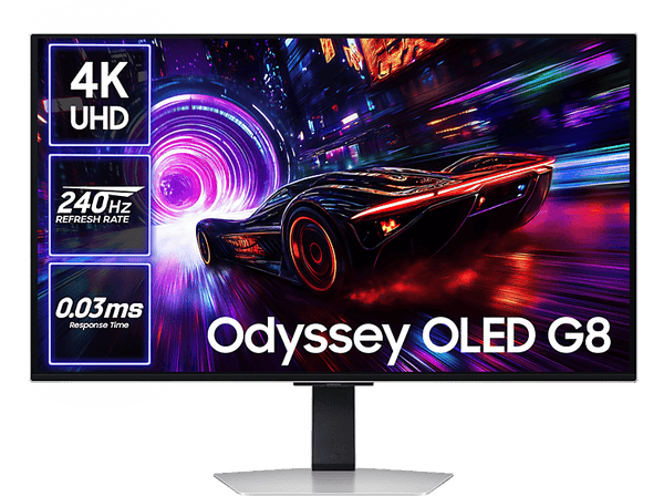 Monitor gaming - Samsung Odyssey OLED G81SF LS32FG812SUXEN, 32 " UHD 4K, 240 Hz, 0.03 ms (G/G), AMD FreeSync Premium Pro, Altura justa, Plata