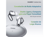 Auriculares True Wireless - Huawei FreeBuds Neo, 10h Autonomía, Cancelación de Ruido Activa, 3 Micrófonos, Stellar Silver