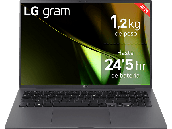 Portátil - LG 16Z90S-G.AD89B, 16" WQXGA, Intel® Core™ Evo™ Ultra 7-155H, 32 GB RAM, 1 TB SSD, Arc™ GPU, W11H, Gris Carbón