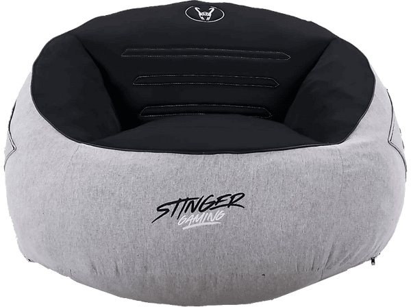 Puff gaming - Woxter Stinger, Tela hidrófuga, Doble costura seguridad, Cremallera seguridad, Múltiples compartimentos, Gray & Black