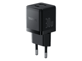 Cargador de pared - Baseus PALM, 30W, USB y Tipo C, Carga rápida, Tamaño extrapequeño, Carga simultánea, Control inteligente de temperatura, Negro
