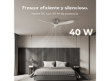 Ventilador de techo - Cecotec EnergySilence Aero 5400, Motor DC, 52 pulgadas, Mando a distancia, 6 velocidades, Blanco