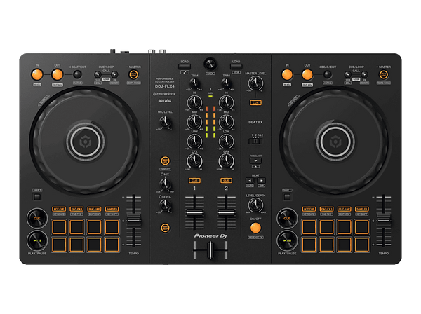 Controladora DJ - Pioneer DJ DDJ-FLX4, 2 Canales, 20 Hz – 20 kHz, Compatibilidad con Rekordbox y Serato, Negro