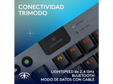 Teclado gaming - Logitech G G915 X Lightspeed TKL, Inalámbrico, Conectividad Tri-mode, Keycontrol, Interruptores mecánicos GL, Lightsync RGB, Negro