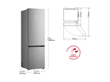 Frigorífico combi - LG GBBS313CPY, No Frost, 186 cm, 333 l, DoorCooling+™, Digital FRESHConverter+™, Inox antihuellas