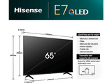 TV QLED 65 - Hisense 65E7NQ, UHD 4K, HDR10+, Modo Juego, Dobly MS12, Quad Core/MT9603, AI, Air Play, Negro