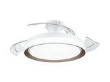 Ventilador de techo - Philips Bliss (2026), 28 W, 6 Velocidades, Aspas retráctiles, 106 cm, 4500 lúmenes regulables, Mando a distancia, Blanco/Dorado