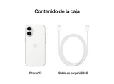 Apple iPhone 17, Blanco, 256 GB, 5G, 6.3  OLED Super Retina XDR, Chip A19, iOS