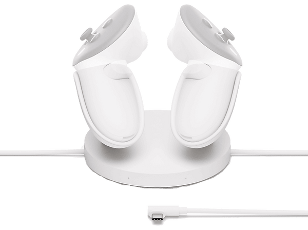Accesorio VR - Meta Base de carga compacta, Para Gafas Meta Quest 3S, Blanco lunar