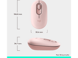 Ratón inalámbrico - Logitech Pop, 4000 ppp, Easy-Switch, Bluetooth, SmartWheel, Botones personalizables, Tecnología Silent Touch, PC-Mac, Rosa