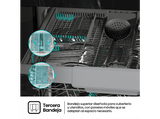 Lavavajillas - Hisense HS643B90W, 15 servicios, 6 programas, 60 cm, Tecnología Inverter, Tercera Bandeja, Blanco