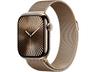 Apple Watch Series 10 (2024), GPS + Cellular, 46 mm, Gesto de doble toque, Caja de titanio Oro, Correa Milanese Loop Oro, Talla M/L