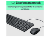 Pack Teclado + Ratón - HP HP150, USB-A, Indicadores LED, Recorrido de teclas de perfil bajo, Negro
