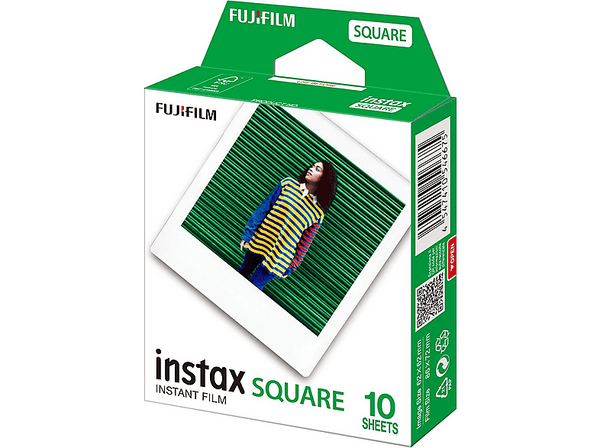 Papel fotográfico - Fujifilm INSTAX Square ISO 800, Con borde blanco, Pack de 10 fotografías