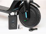 Inflador - Beetle Air Pump, Portátil, MicroUSB, 2000 mAh, Linterna LED, Negro