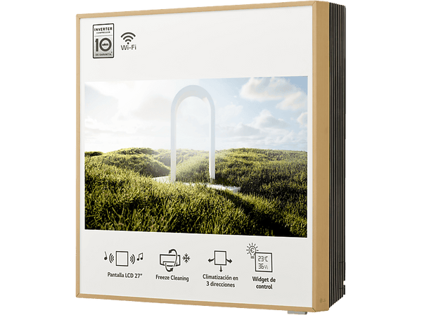 Aire acondicionado Split 1 x 1 - LG GALLERY12TV, 4070 BTU/h, WiFi, Madera y blanco