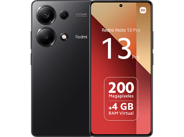 Móvil - Xiaomi Redmi Note 13 Pro, Midnight Black, 256 GB, 8 GB RAM, 6.67" Full HD+AMOLED, MediaTek  Helio G99 Ultra, 5000 mAh, Android