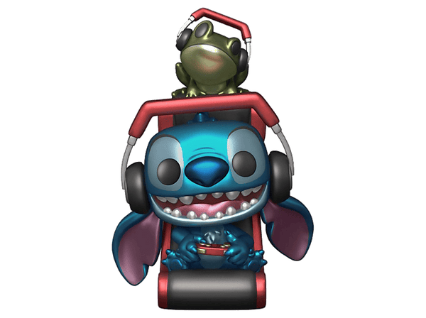 Figura Funko Pop! - Plus Lilo y Stitch: Stitch (Gamer), 10 cm, Efecto metálico, Vinilo