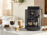 Cafetera superautomática - Krups Intensity EA50K9, 4 bebidas, Espumador de leche manual, Granos de cafe, 15 bares, 1.7l, 2 Tazas, Compacta, negro