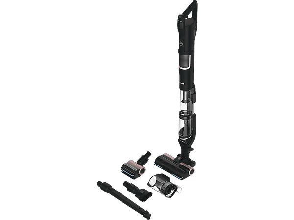 Aspirador escoba - Hoover HFX Mascotas, 30 min autonomía, 360W, 1.2 l, Corner Genie™, Accesorio mascotas, Cepillo Anti-enredos, 5 años Garantía, Negro