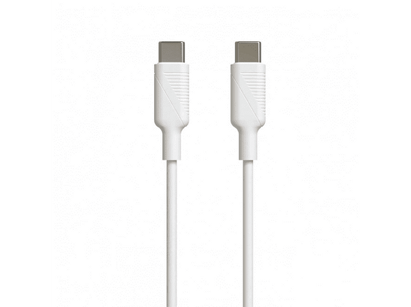 Cable USB - Muvit MCUSC0008, 1.2 m, 3 A, De USB-C a USB Tipo C, Blanco