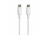 Cable USB - Muvit MCUSC0008, 1.2 m, 3 A, De USB-C a USB Tipo C, Blanco