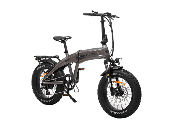 Bicicleta de Montaña - smartgyro Rhino, Eléctrica, Plegable, Potencia Nominal 250W, Velocidad 25 km/h, Autonomía 60 km, 7 Velocidades, Gris