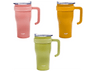 Taza térmica - CMP Paris Miami KA0668, 600 ml, Con asa, Acero inoxidable, Verde, Rosa o Naranja (Aleatorio)