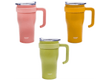 Taza térmica - CMP Paris Miami KA0668, 600 ml, Con asa, Acero inoxidable, Verde, Rosa o Naranja (Aleatorio)