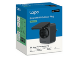Enchufe inteligente - TP-Link Tapo P410M, iOS y Android, Wifi, Control por Voz, Protección IP54, Negro