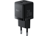 Cargador de pared - Baseus PALM, 20W, Carga rápida, Tamaño extrapequeño, Carga simultánea, Control inteligente de temperatura, Universal, Negro