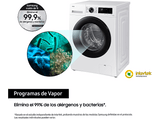 Lavadora carga frontal - Samsung WW90CGC04DAEEC, 9 kg, 1400 rpm, EcoBubble™, Función WiFi con SmartThings, Blanco