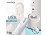 Irrigador - Aquapik GO X, 5 Boquillos, USB/AC, 1400 - 1800 Pulsaciones, 3 niveles de potencia, Blanco