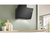 Campana decorativa - Bosch DWK81AN60, Serie 6, 4 velocidades, 432 m³/h, Home Connect, Conexión Placa - Campana, 79 cm, Cristal negro