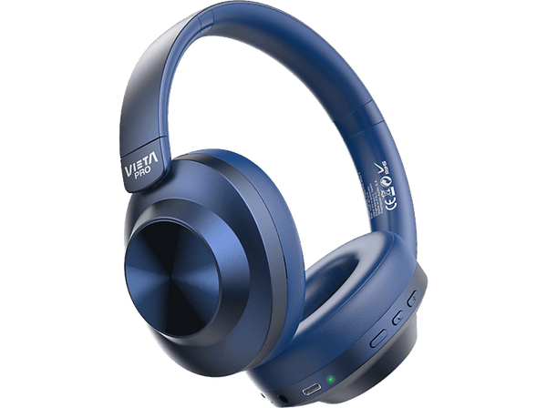 Auriculares inalámbricos - Vieta Way 4, Circumaurales, Bluetooth, 50h Autonomía, Diseño doble plegado, Micrófono, Azul