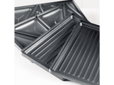 Sandwichera - Taurus Miami Legend Ver II, 3 placas desmontables e intercambiables: sándwich, grill y gofre, Antiadherente, 900 W, Plateado