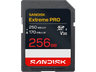 Tarjeta SD - SANDISK Extreme PRO, 256 GB, Hasta 250 MB/s lectura, UHS-I, V30, U3, Vídeos 4K y Full HD, Negro