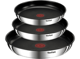 Set de sartenes - Tefal Ingenio Emotion L8974S45, 22, 24 y 28 cm, Mango Extraíble, Revestimiento Titanio Antiadherente, Tecnol. Thermo-Signal™, Inox