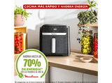 Freidora de aire - Moulinex Easy Fry Mega Compact EZ8618, 7.5 L, Hasta 8 raciones, Pantalla táctil, 8 Programas automáticos, Diseño compacto, Negro